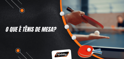 Arte de capa com jogador realizando saque e o título "O que é tênis de mesa?", introduzindo o esporte e seus fundamentos.